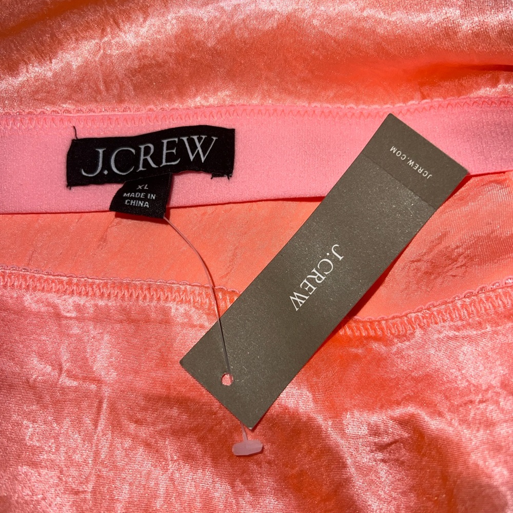 JCrew Gwen lace-trim slip skirt in textured satin NWT size XL - Picture 2 of 9